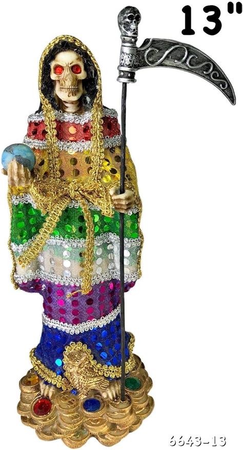 Santa Muerte 13 Inch Statue Resin Material Home And Kitchen