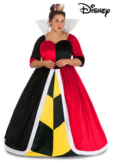 Womens Plus Size Deluxe Disney Queen Of Hearts Costume Alice In