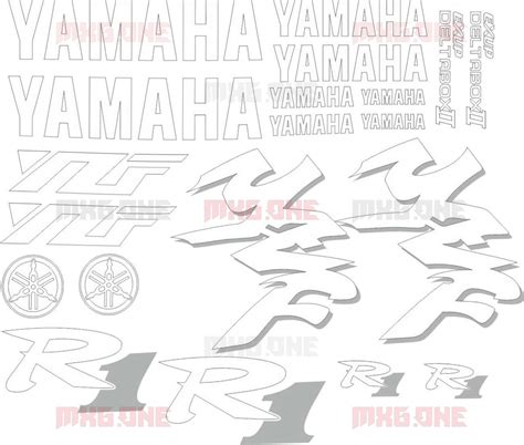 Yamaha Yzf R1 Logos Decals Stickers And Graphics Mxg One Best Moto Decals