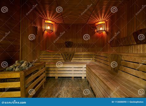 Wooden Sauna Interior Stock Photo Image Of Centre Inside 113008090