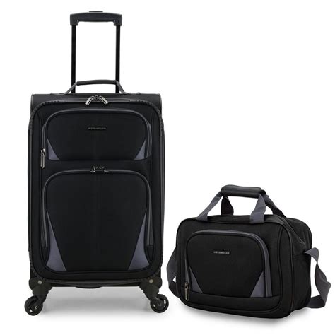 Us Traveler Forza Black Softside Rolling Suitcase Luggage Set 2