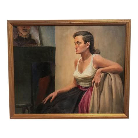 Th Century Realism Oil Painting On Canvas Of An Artist S Model Oil