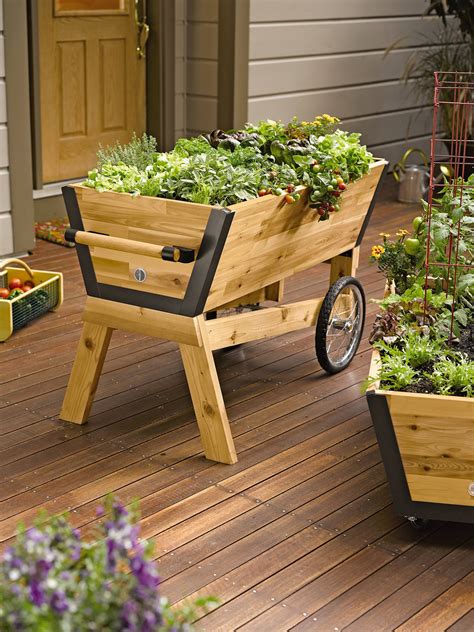 Rolling Elevated Planter Box U Garden Raised Planter