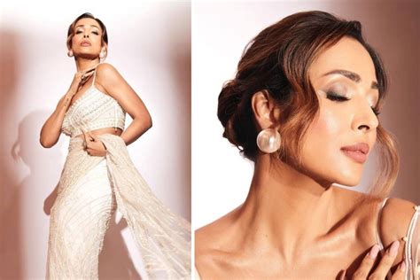 Malaika Arora Spells Elegance In White Sheer Saree And Strappy Blouse