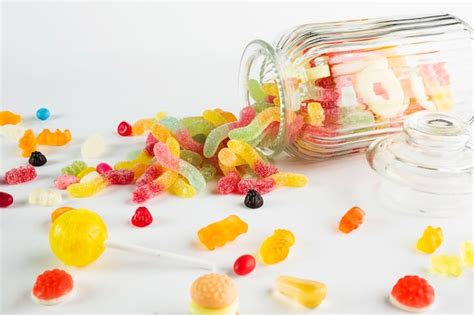 Free Photo | Close-up sweets near jar