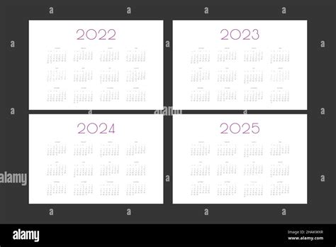 2022 2023 2024 2025 Calendar Individual Schedule Template In Minimalist