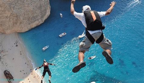 Base Jumping In Navagio Bay On Zakynthos World Travel Is A Tourist