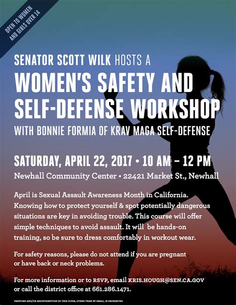 April 22 Women’s Safety Self Defense Workshop 04 21 2017