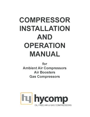 Fillable Online Compressor Installation And Operation Manual Hycomp