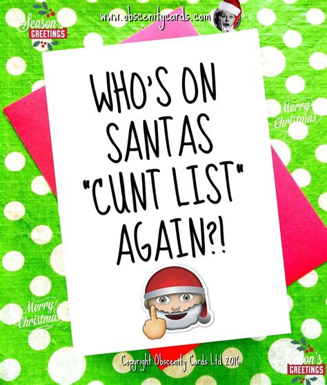 obscene funny christmas cards by obscenity cards