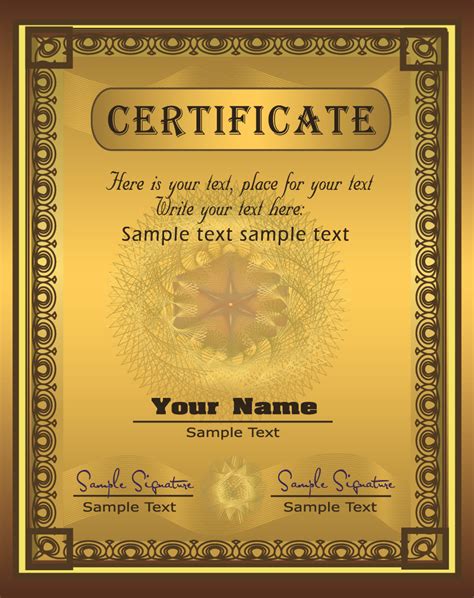 Vector Certificate Gold Frame Clip Art Library