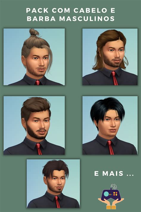 ️ Pack Cabelo E Barba Masculinos Download The Sims 4