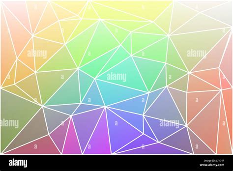 Light Rainbow Abstract Low Poly Geometric Background With White