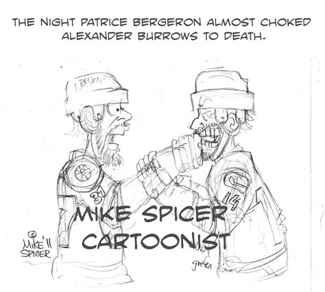 Mike Spicer Cartoonist Caricaturist The Night Patrice Bergeron