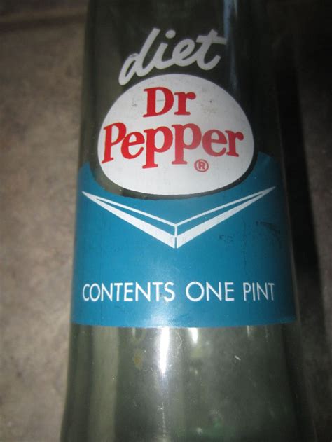 Vintage 1960s Diet Dr Pepper Glass Bottle Atomic 1 Pint Size