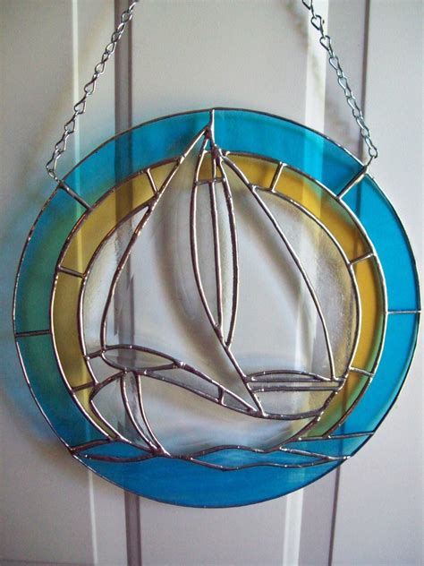The beach scene stained glass measures 17.5 x 7.5. Stained glass beach theme panel with several shades of ...