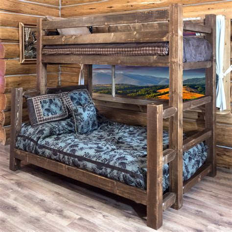 Montana Woodworks Homestead Twin Over Full Bunk Bed In 2020 Cabin Bunk Beds Bunk Bed Plans