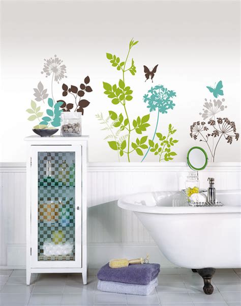 You may apply our bathroom wall stickers on the walls, windows, glass as well as on the surface Habitat Wall Decals by WallPops contemporary-bathroom