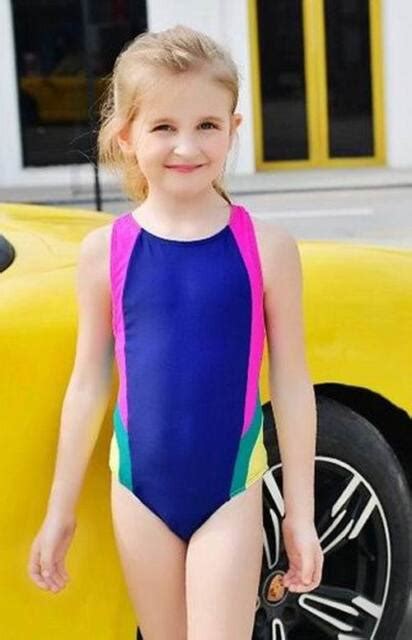 Girls Kids Onepiece Triangle Sport Swimsuit Swimwear Bathing Suit Size