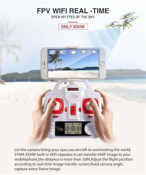 Syma X5hw Rc Drone With Camera Quadrocopter Wifi Fpv Hd Real Time 24g