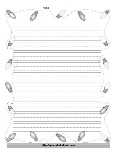 Christmas Writing Paper With Decorative Borders