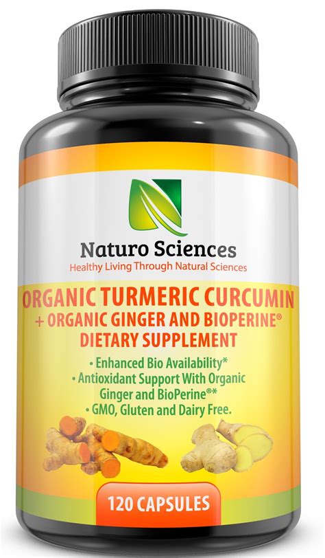 Naturo Sciences Organic Turmeric Extract Curcumin With Bioperine And