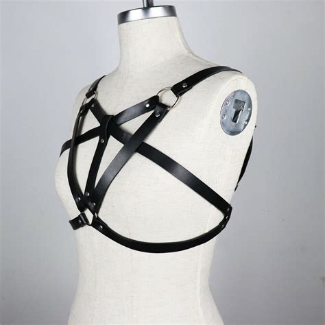 sexy women faux leather body harness bra belt straps waist garters gothic corset ebay