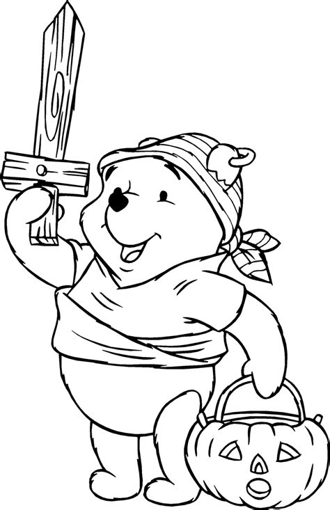 Pooh Halloween Coloring Pages Disney Coloring Pages