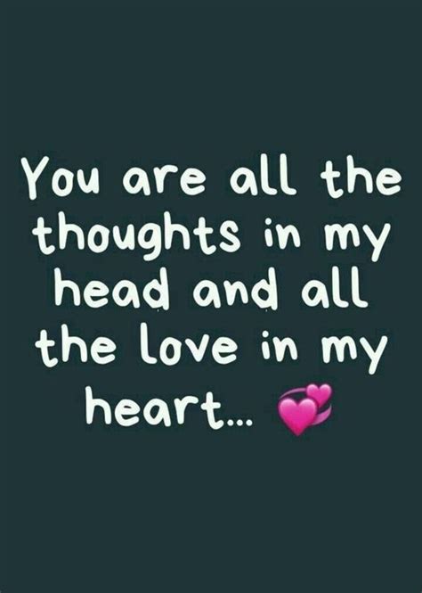 The Words You Are All The Thoughts In My Head And All The Love In My Heart