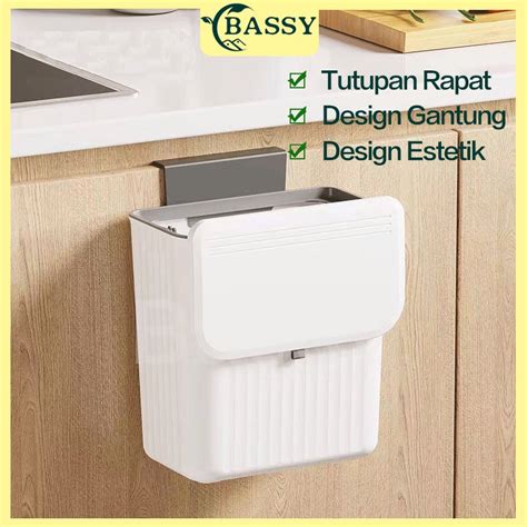 Jual Bassy Tempat Sampah Gantung Tong Sampah Plastik Trash Bin Gantung Meja Dapur Kamar Mandi