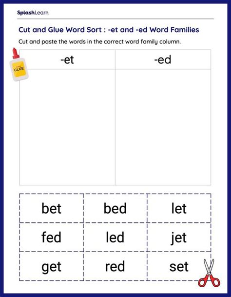 Phonics Fun Et And Ed Word Families Printable Reading Worksheet