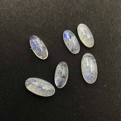 Natural Rainbow Moonstone Oval Cabochon Loose Gemstone Pcs