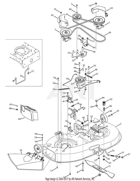 Troy Bilt 13av60kg011 Bronco 2008 Parts Diagram For Mowing Deck 42