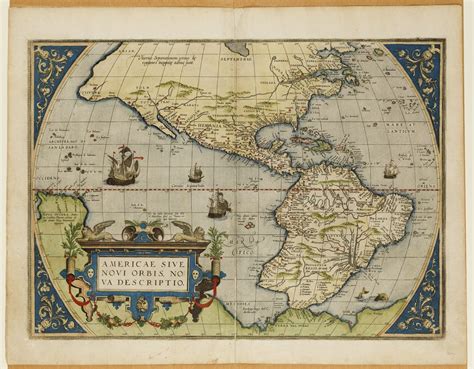Handcoloured Map Of The Americas By Abraham Ortelius 1579 Featured In Our European Visions Of
