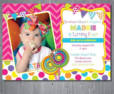 Candyland Theme Birthday Invitations Perfect For Any Party With A Candy