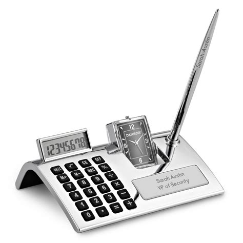 Curved Calculator Pen Stand Personalized Desk Accessories