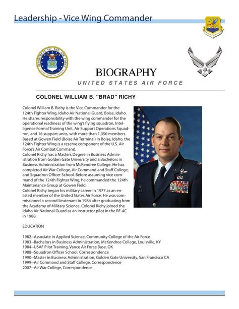 Military Biography Template Word