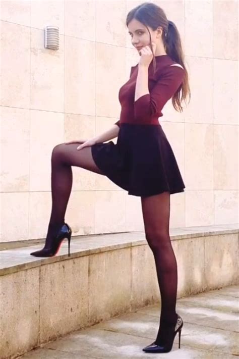 Black Mini Skirt Dress With Stockings Colored Tights Outfit Stockings Outfit