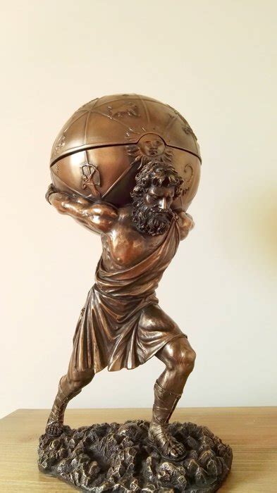 Very Detailed Statue Of The Greek God Atlas With A Secret
