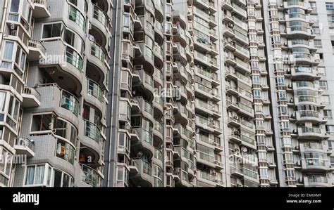 Stacked Apartments Shanghai China Stock Photo Alamy