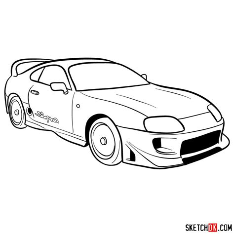 Toyota Supra Drawing Sketch Coloring Page