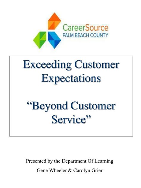 Ppt Exceeding Customer Expectations “beyond Customer Service