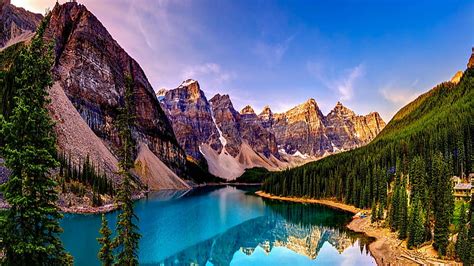 Hd Wallpaper Body Of Water Mountains Nature Lake Trees Reflection