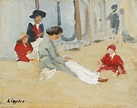 Ernst Oppler | Paintings prev. for Sale | Women and childeren on the ...