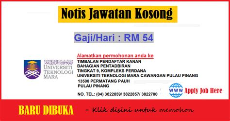 You were redirected here from the unofficial page: Jawatan Kosong UNIVERSITI TEKNOLOGI MARA (UITM) PULAU PINANG