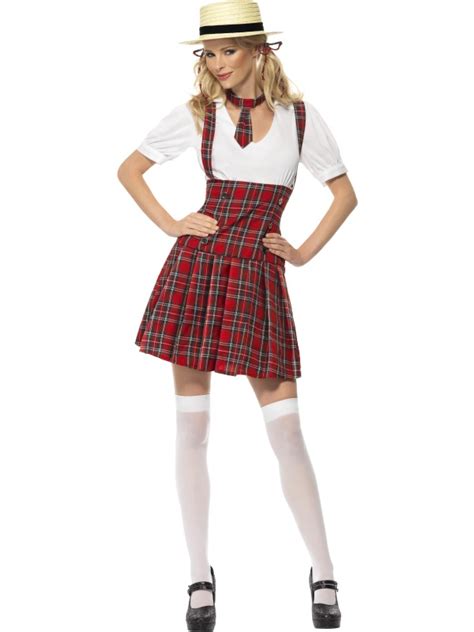 Adult Sexy High School Girl Uniform Ladies Fancy Dress Hen Party Costume Outfit Ebay