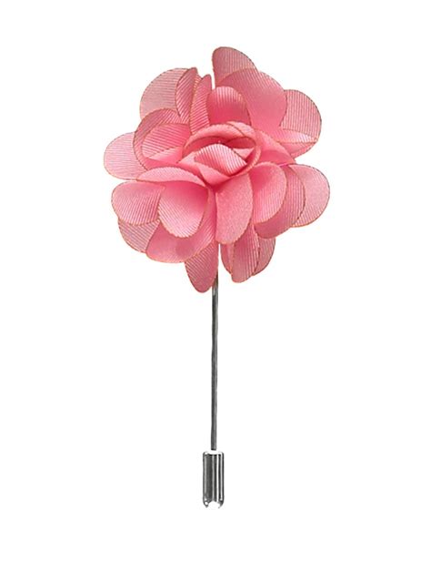 Mens Light Pink Silk Flower Lapel Pin Hawes And Curtis