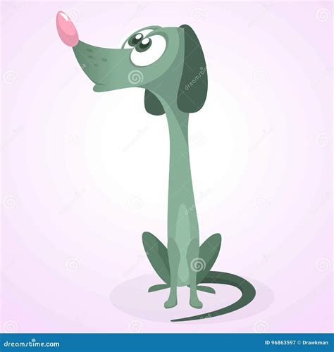 Cartoon Pharaoh Hound Dog Vector Illustration Of Happy Skinny And Thin