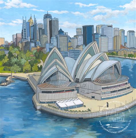 Sydney Opera House Limited Edition Print Illustration By Jonathan