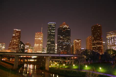 Filedowntown Houston Skyline Night Wikipedia